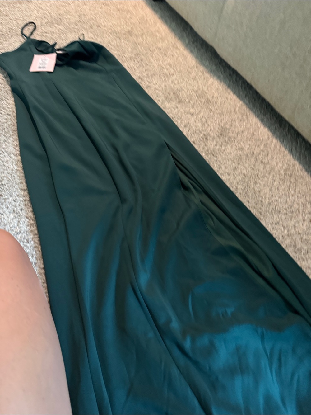 Showpo Deep Green Maxi Skirt with Side Slit